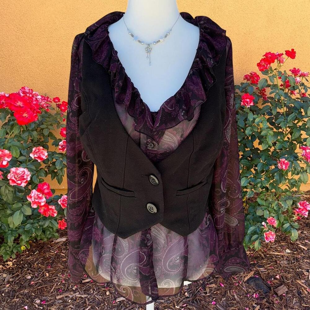 Whimsigoth corpcore waist coat blouse